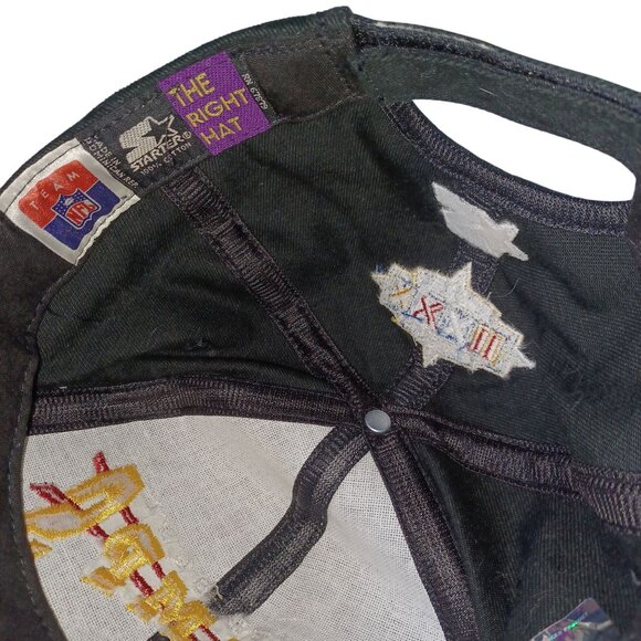 Vintage Denver Broncos Super Bowl Champs XXXII Starter Hat Black Adjustable Cap - Picture 5 of 6